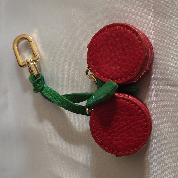Generic Accessories - Cherry Leather Bag Charm NWOT